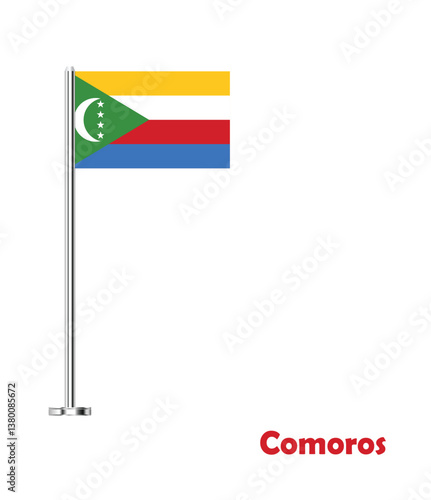 Free Download Flag Of Comoros, Comoros flag, National flag of Comoros. table flag of Comoros. - GFXLoad