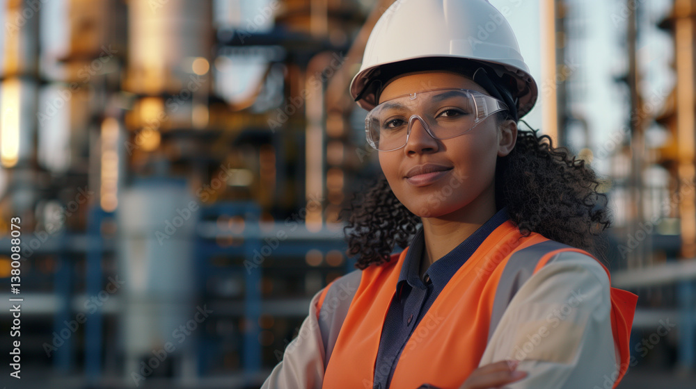 Confident engineer at an industrial site. Confident engineer at an industrial site.