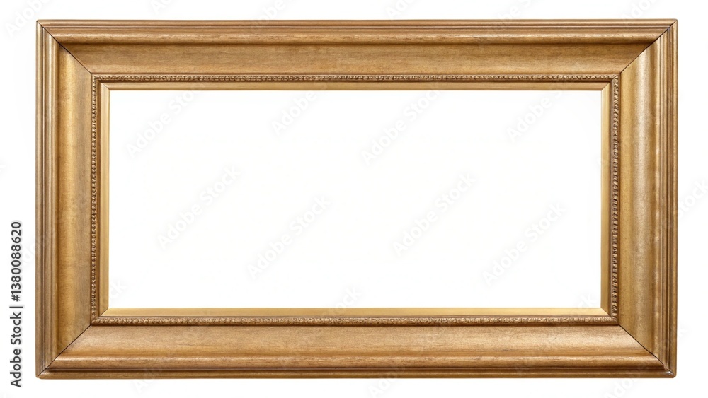 Fototapeta premium Classic Wooden Picture Frame Isolated on White Background for Display or Presentation Purposes