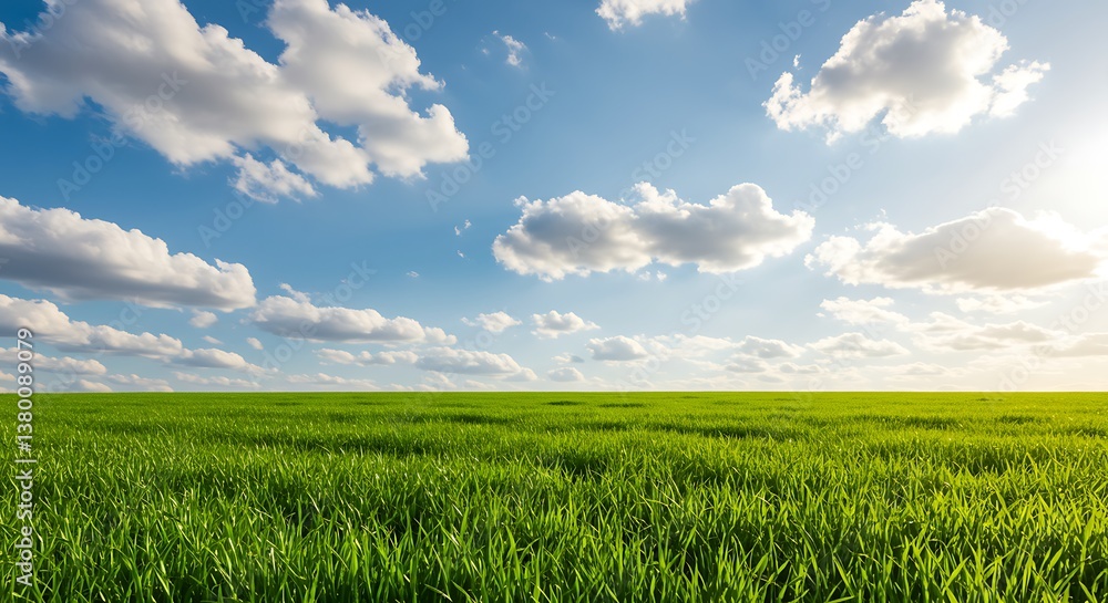 Obraz premium Sunlit Verdant Expanse AI Generated