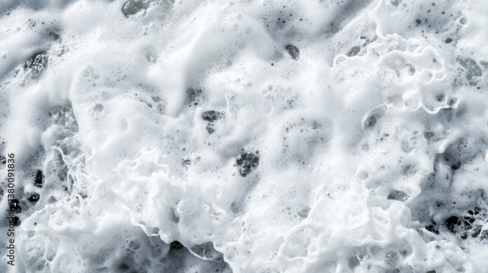 Fototapeta premium Ocean Waves Splashing with White Foam Surface