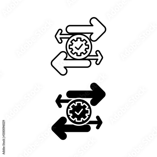 autonomy icon. with line style and black fill. isolated on white editable background
