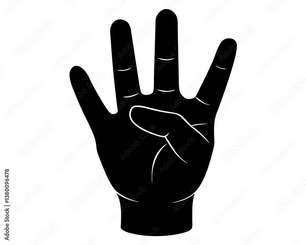 Fototapeta premium Hand sign silhouette vector illustration