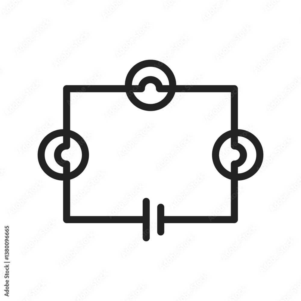Lamps in Series icon vector image. Suitable for mobile apps, web apps and print media. Lamps in Series icon vector image. Suitable for mobile apps, web apps and print media.