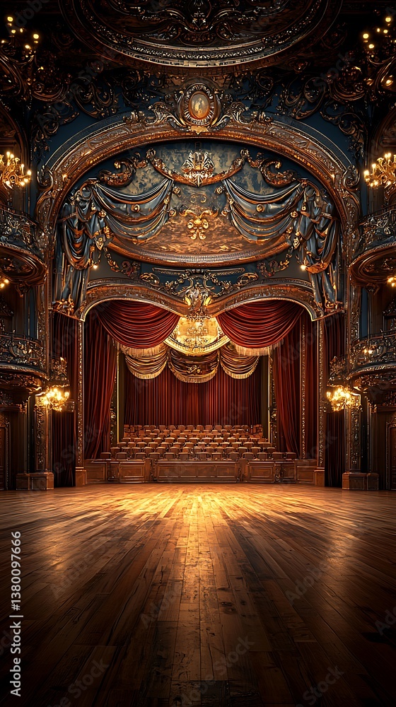Luxurious concert hall with golden chandeliers high resolution picture Luxurious concert hall with golden chandeliers high resolution picture