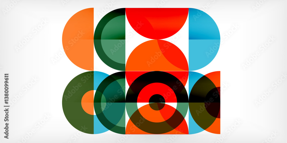 Colorful overlapping circles create abstract composition. Geometric shapes, vibrant hues, modern design. Minimalist aesthetic, playful arrangement. Colorful overlapping circles create abstract composition. Geometric shapes, vibrant hues, modern design. Minimalist aesthetic, playful arrangement.
