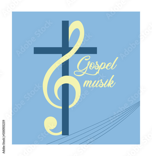 Musical logo, which symbolizes Evangelical, Christian music. Logo Gospel Music. Musical logo, emblem. EPS 10. Vector illustrations