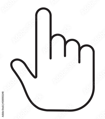 Click the hand cursor. The hand cursor is a pointer. A retro-style icon. Click the mouse cursor. EPS 10. Vector illustrations