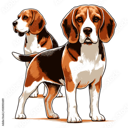 Beagle vector and illustrations