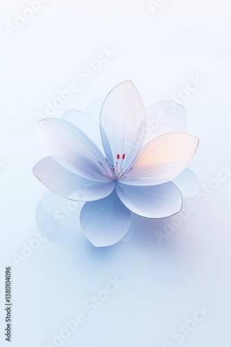 Minimalist 3D flat flower icon with soft peach gradients, subtle shadow, and modern clean design on a white background. Trendy aesthetic for 2025.