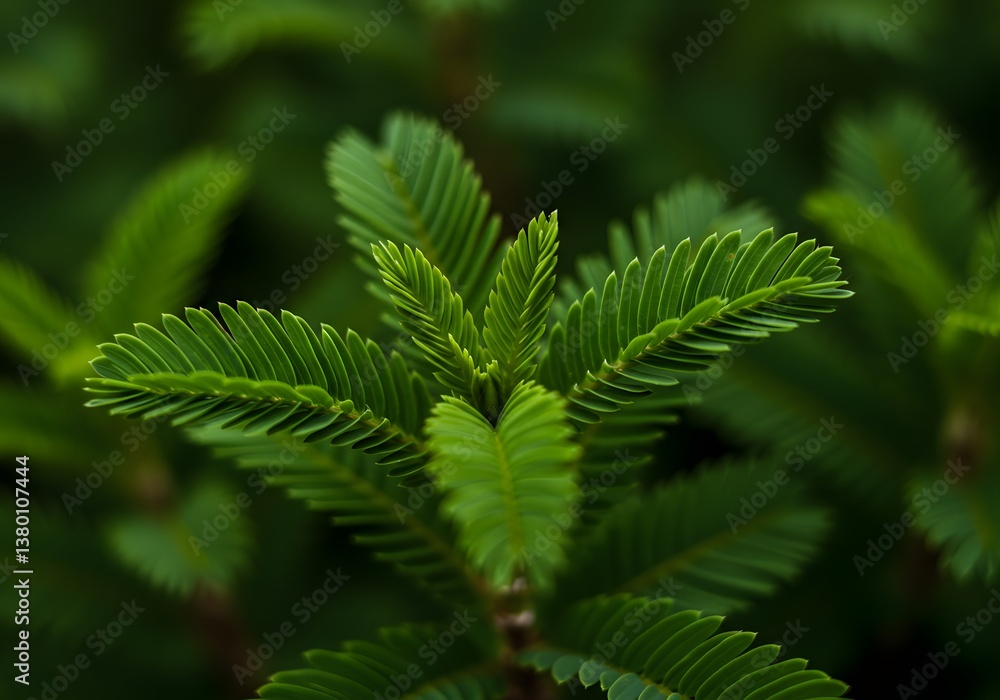 Close-up of Vibrant Green Fern Leaves, Botanical Detail, Nature's Beauty, Forest Flora, Natural Background. Close-up of Vibrant Green Fern Leaves, Botanical Detail, Nature's Beauty, Forest Flora, Natural Background.