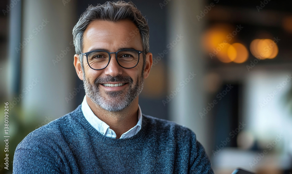portrait of a mature man, smiling with confidence portrait of a mature man, smiling with confidence