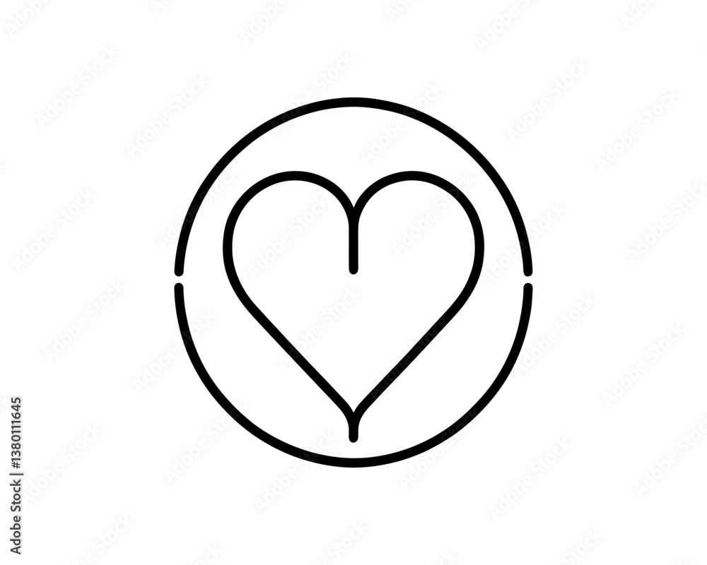Heart logo design icon symbol vector template. Outline love heart logo icon vector illustration. Heart logo design icon symbol vector template. Outline love heart logo icon vector illustration.