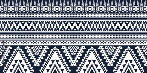 Seamless ethnic pattern made of geometric shapes designed for all types of textiles and printing, fabrics, clothing, embroidery, bohemian style, carpets.