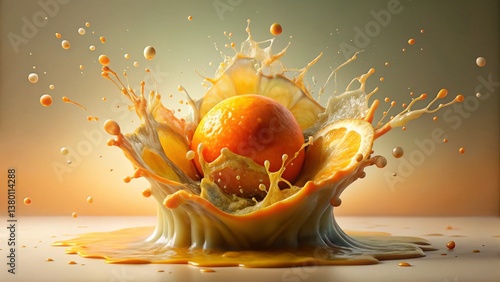 Abstract Orange Burst: Surreal Citrus Symphony - Generative AI Art
