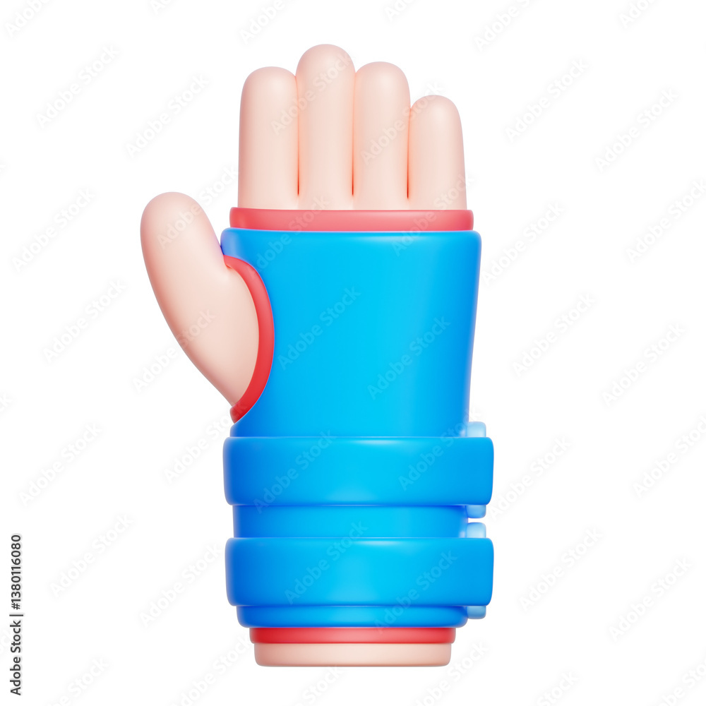 Fototapeta premium Forearm Splint, Medical Equipment, Hospital Ambulance Tools, 3d rendering.
