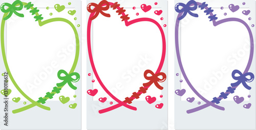 落書き ポラロイドカメラ デコレーション フレーム レッド グリーン パープル