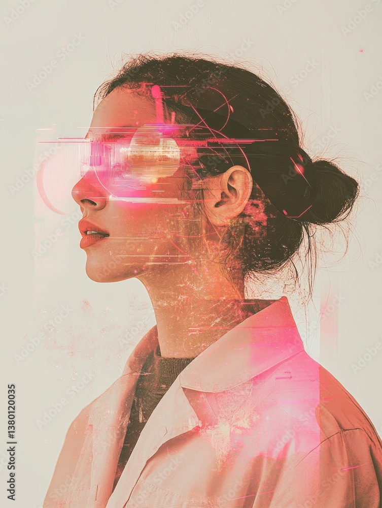futuristic portrait of a woman, cyberpunk.