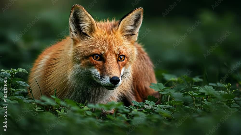 A close-up of a fox in a lush forest setting, showcasing its keen gaze. A close-up of a fox in a lush forest setting, showcasing its keen gaze.