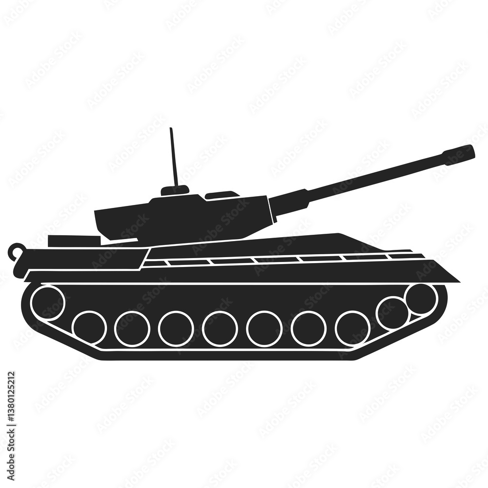 Fototapeta premium Military tank silhouette vector illustration