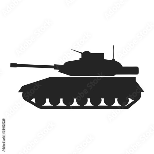Military tank icon  silhouette vector illustration