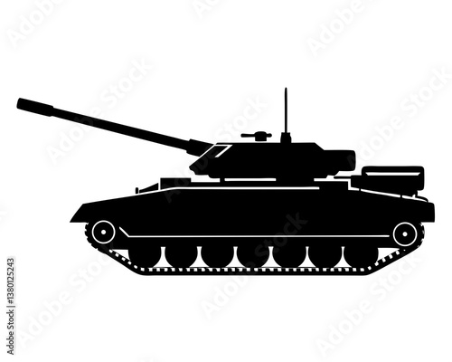 Military tank icon  silhouette vector illustration
