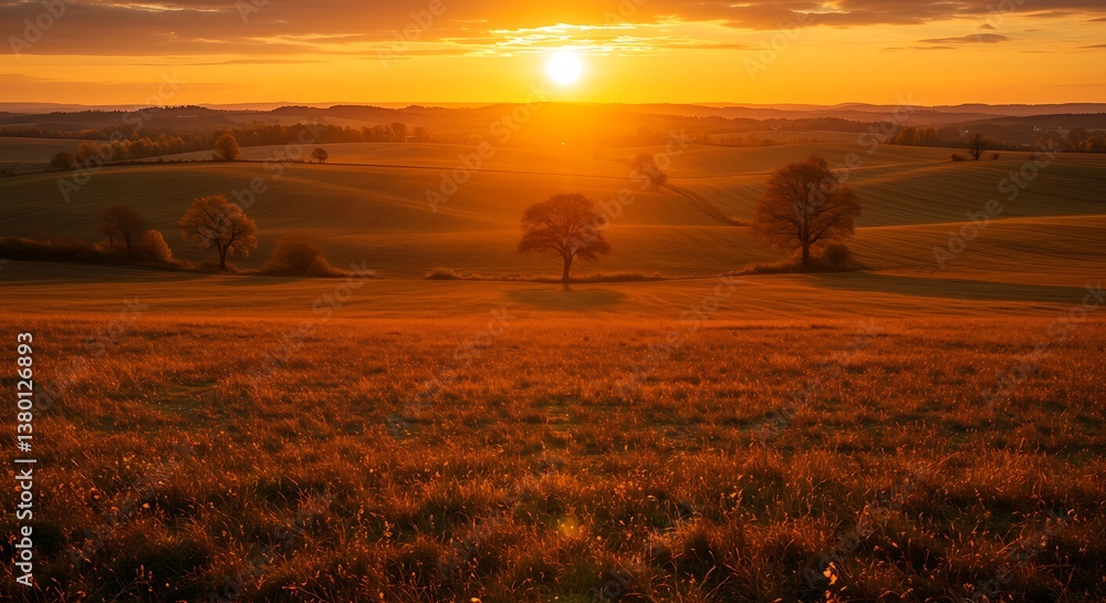 Obraz premium Golden Hour's Embrace AI Generated