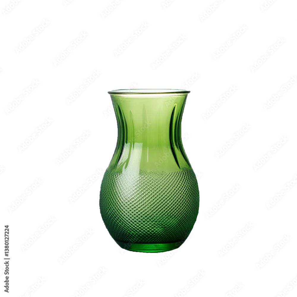 A Simple and Elegant Green Vase on a transparent Table A Simple and Elegant Green Vase on a transparent Table
