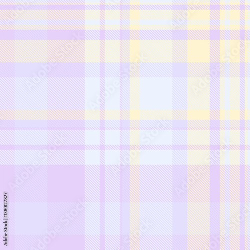Soft pastel plaid pattern in lilac and cream.  Ideal for textile design, website backgrounds, or scrapbooking projects.  Evokes feelings of calmness and serenity.  A delicate and versatile design.