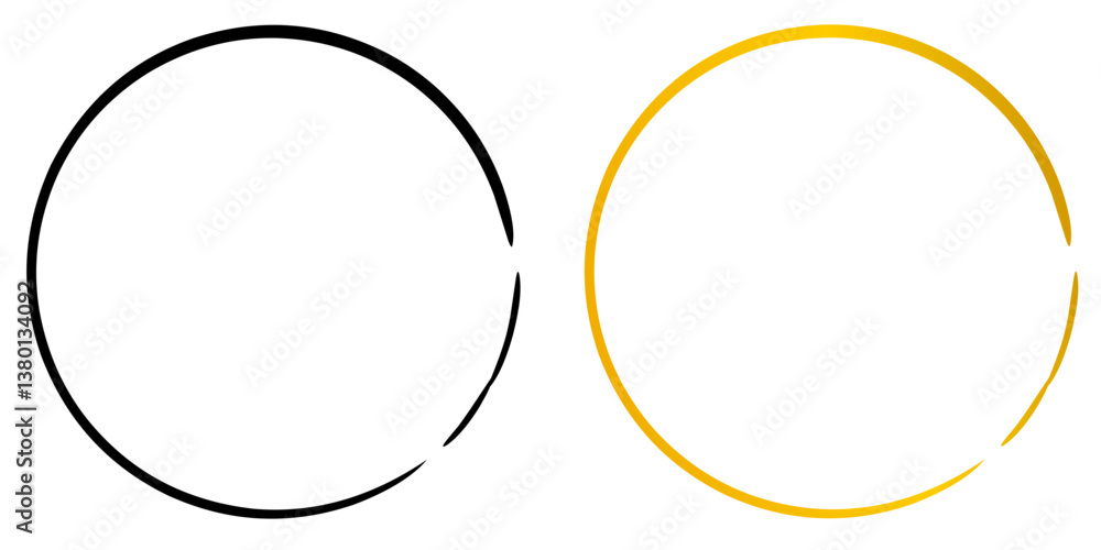Black and gold simple circle frames Black and gold simple circle frames