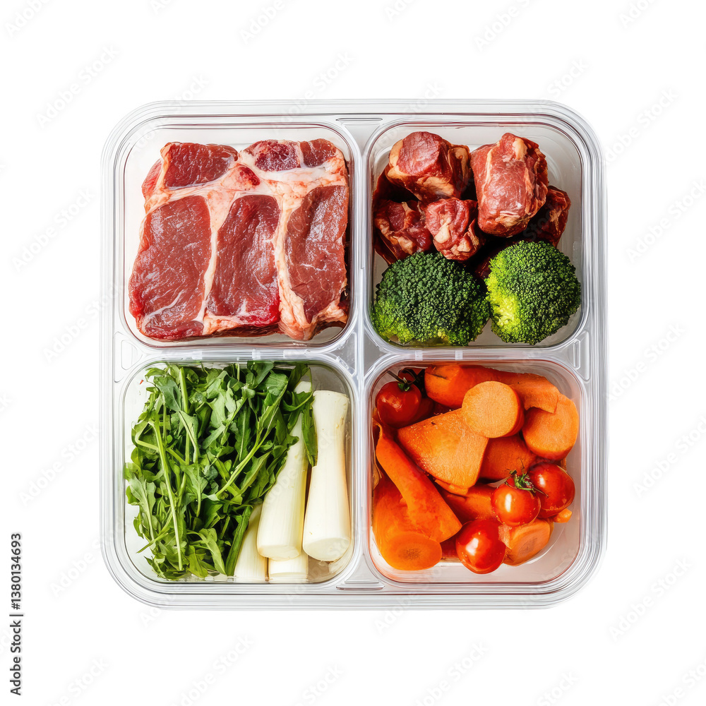 Double Compartment Container on transparent background Double Compartment Container on transparent background