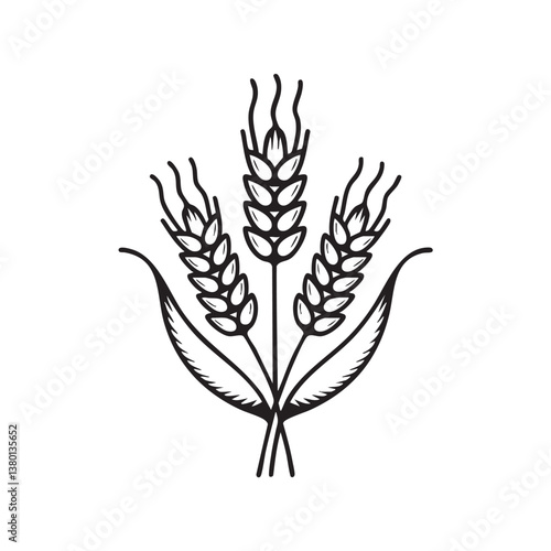 a hand-drawn illustration of a wheat