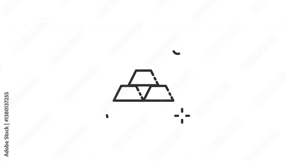 Gold Bars Animated Line Icon Alpha Channel Gold Bars Animated Line Icon Alpha Channel