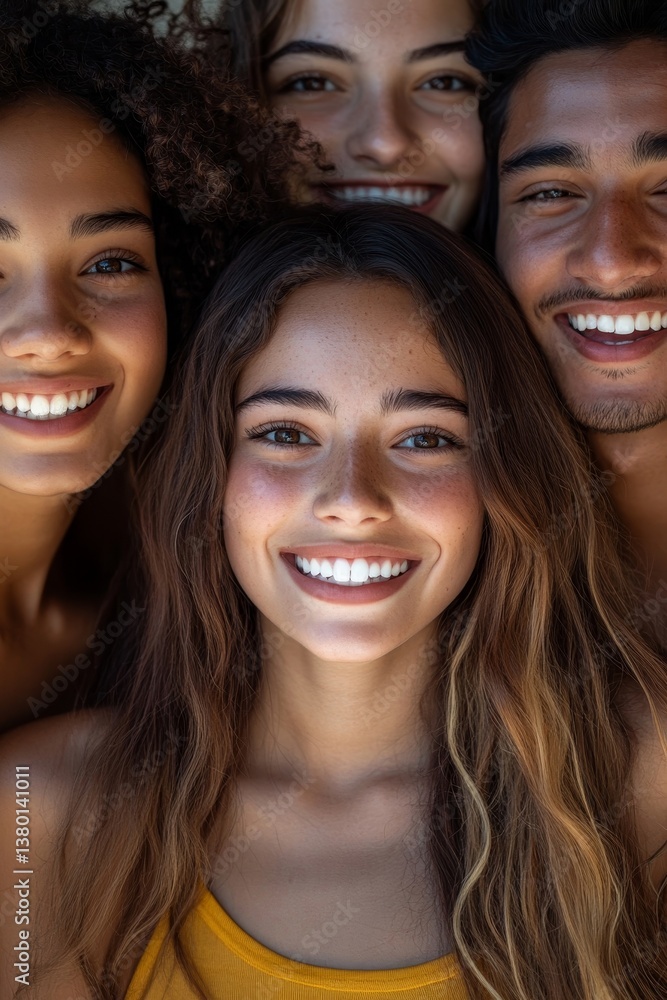 Group of young people background smiling happy multicultural multi ethnic portrait format isolated, Generative AI Group of young people background smiling happy multicultural multi ethnic portrait format isolated, Generative AI