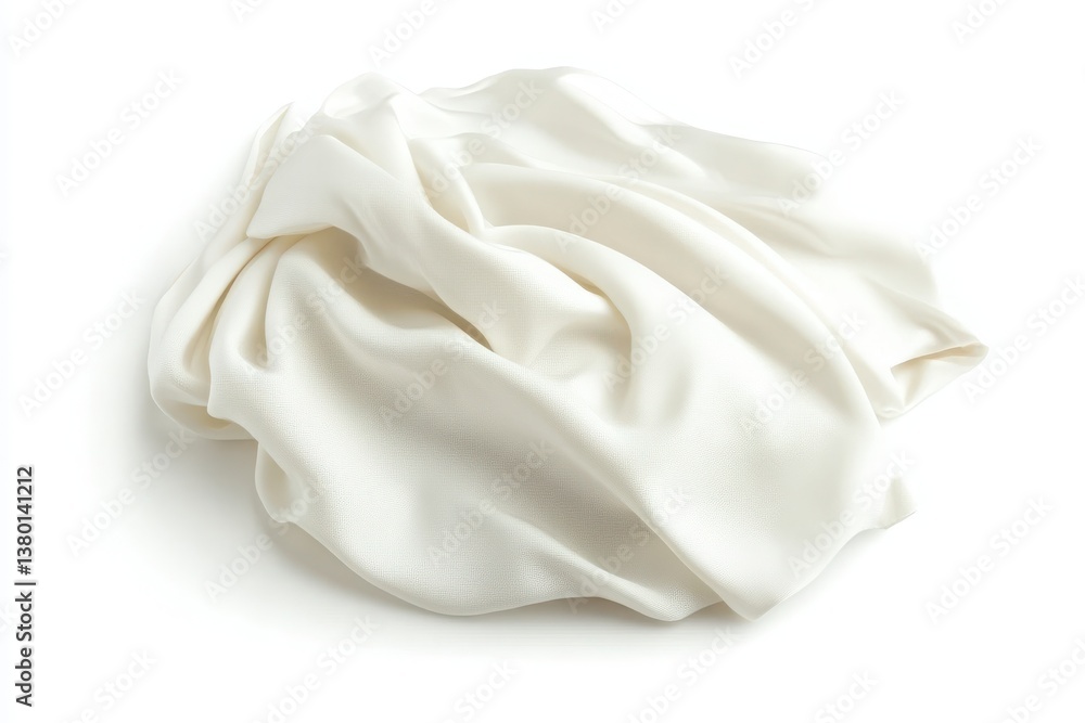 Elegant white fabric isolated on white background Elegant white fabric isolated on white background