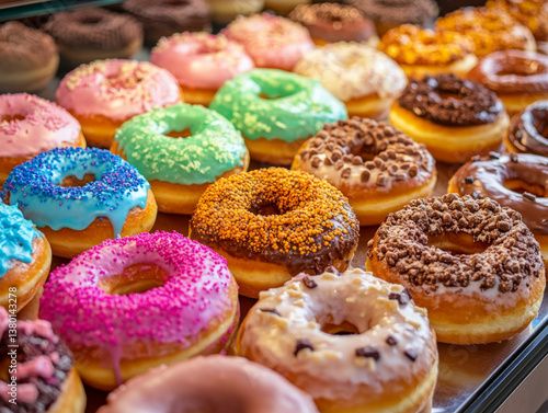 Wallpaper Mural Delicious variety of colorful doughnuts with different flavors and toppings Torontodigital.ca