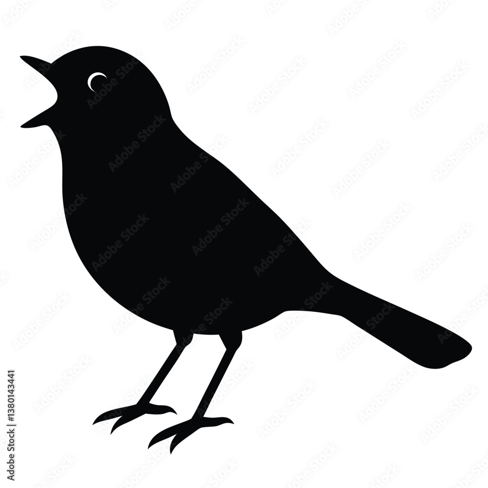 Obraz premium Robin bird silhouette vector art illustration