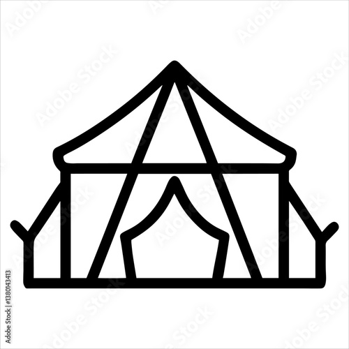 tourist tent icon editable stroke set of black