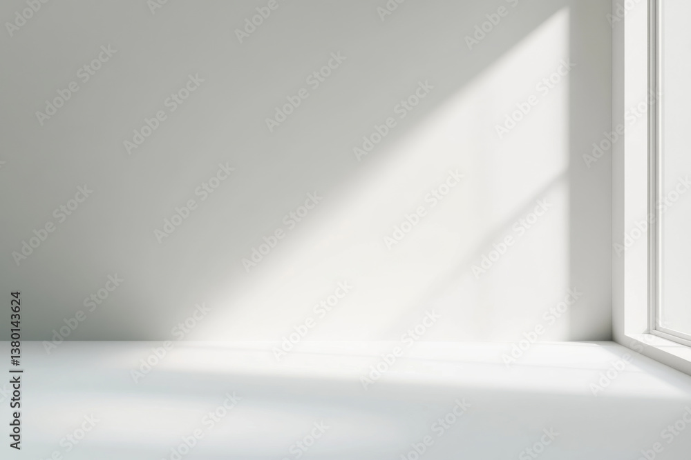 Bright and minimalistic interior with soft shadows and light Bright and minimalistic interior with soft shadows and light