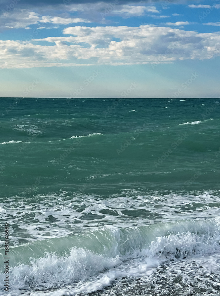 Fototapeta premium Black Sea in autumn in Sochi