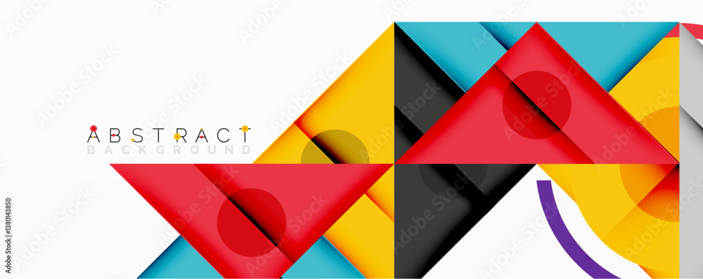 Geometric shapes overlap. Red, yellow, black, turquoise create modern design. Bright colors, sharp angles, abstract composition. Minimalist aesthetic. Geometric shapes overlap. Red, yellow, black, turquoise create modern design. Bright colors, sharp angles, abstract composition. Minimalist aesthetic.