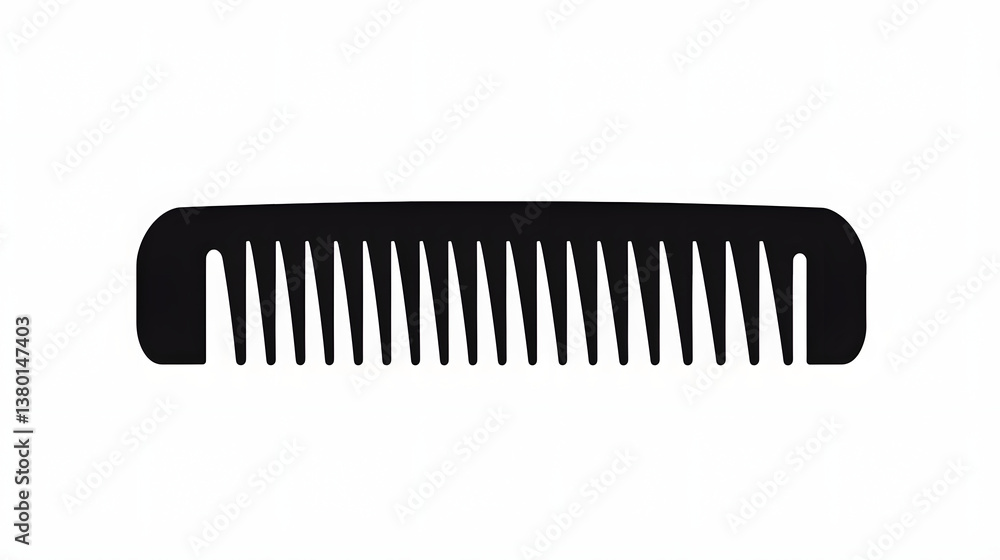 Black Comb Silhouette on a White Background
Black Comb Silhouette on a White Background