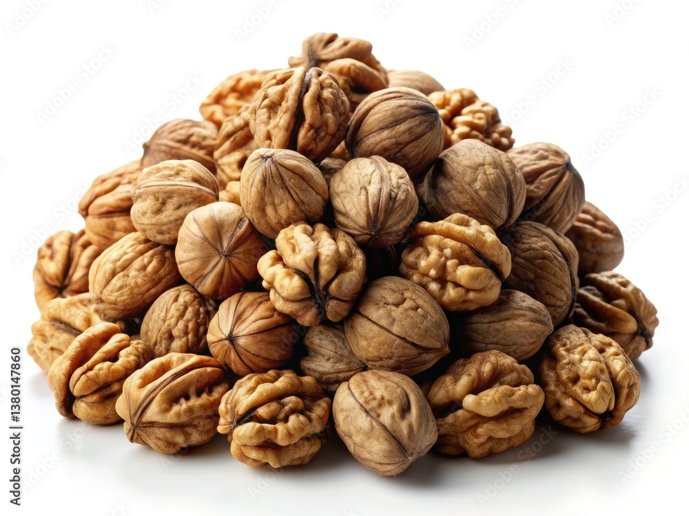 Shelled and unshelled walnuts, a close-up still life celebrating autumn's harvest. Shelled and unshelled walnuts, a close-up still life celebrating autumn's harvest.