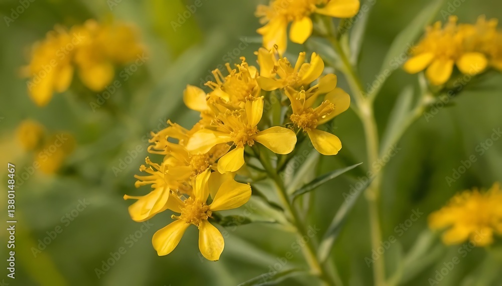 Goldenrod Flowers Blooming in a Field with Natural Light Goldenrod Flowers Blooming in a Field with Natural Light