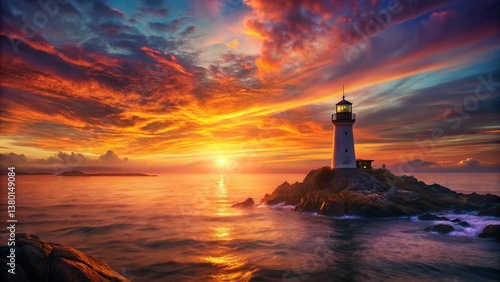 Angels Gate Lighthouse, Los Angeles Harbor Sunset, Coastal California Landmark