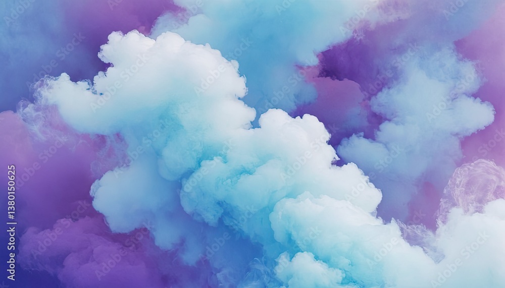 Fototapeta premium White clouds the background is light blue to purple gradient sky soft glow dreamy atmosphere high resolution high detail sharp focus high quality 1