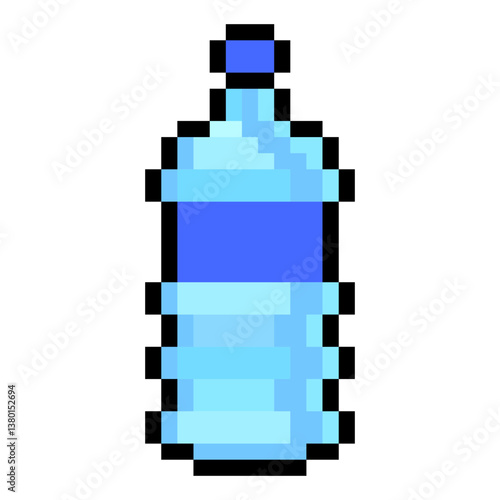 Water bottle with pixel art