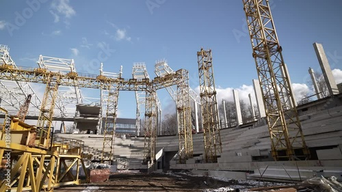 Stadium Construction Site Currently Under Development and Progressing