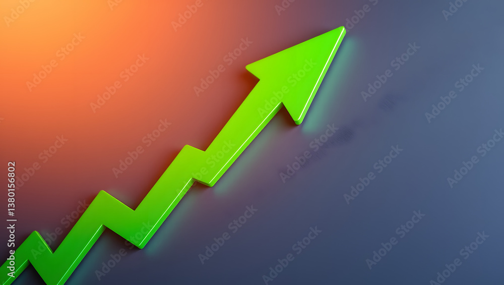 A vibrant green arrow rising up, illustrating growth, achievement, and progress for success. A vibrant green arrow rising up, illustrating growth, achievement, and progress for success.