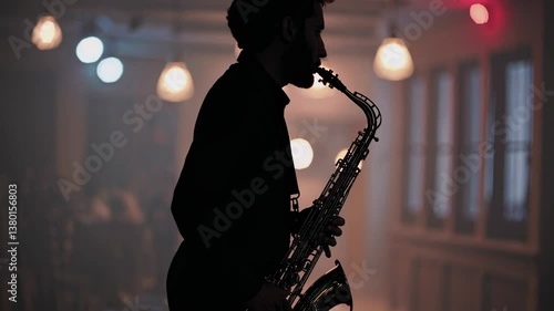 The Saxophonist in Silhouette